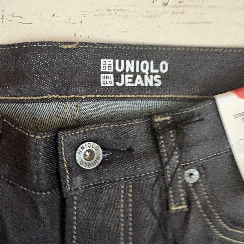 Uniqlo Selvedge Skinny Jeans Mens 29x32 Dark Blue Stretch Denim NEW NWT